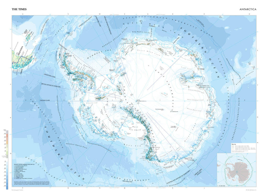 Antarctica Wall Map from The Times