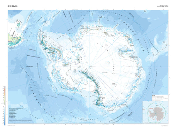 Antarctica Wall Map from The Times