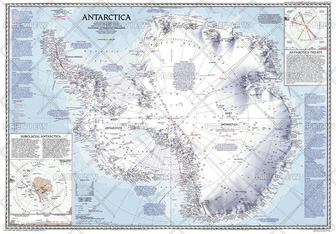 Antarctica 1987 National Geographic 763 x 531mm Wall Map