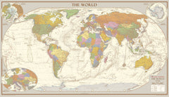 Antique Style World Wall Map 1000 x 575mm