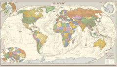 Antique Style World Wall Map 1333 x 766mm