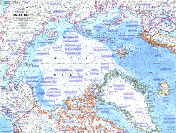 Arctic Ocean Wall Map - Published 1971 – National Geographic | Mapworld