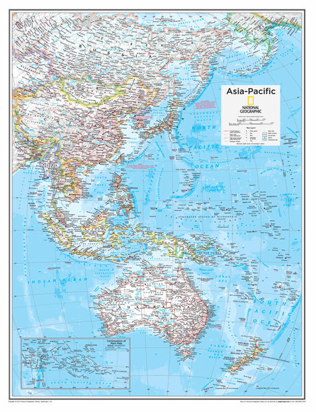 Asia Pacific National Geographic, Buy Wall Map of Asia Pacific - Mapworld