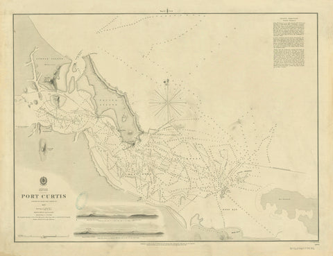 Australia - East Coast Port Curtis (1848) — vintage historical map reproduction