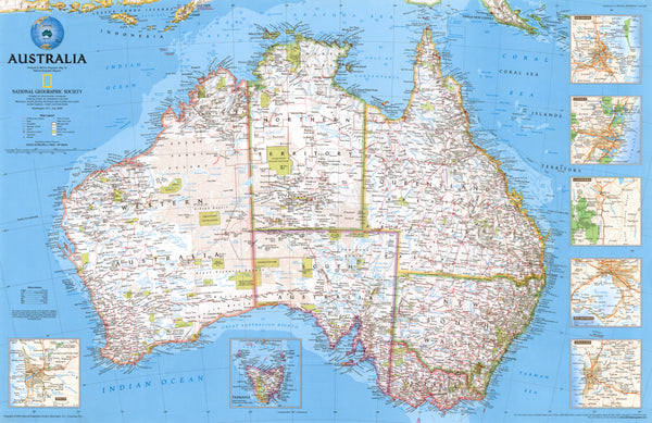 Australia 2000 Map by National Geographic