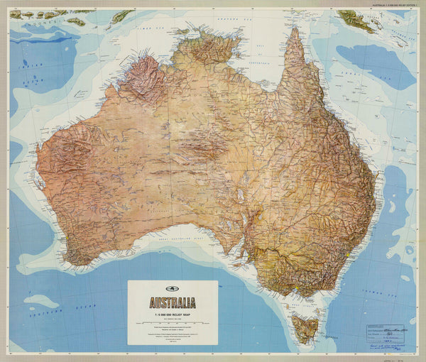 Physical Wall Map of Australia 1978