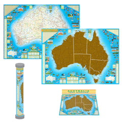 Australia & World Scratch Map (Large) by QPA
