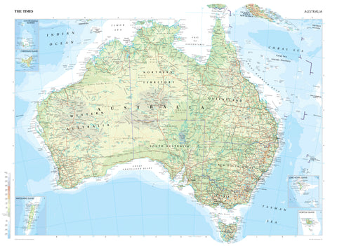 Australia Wall Map from The Times