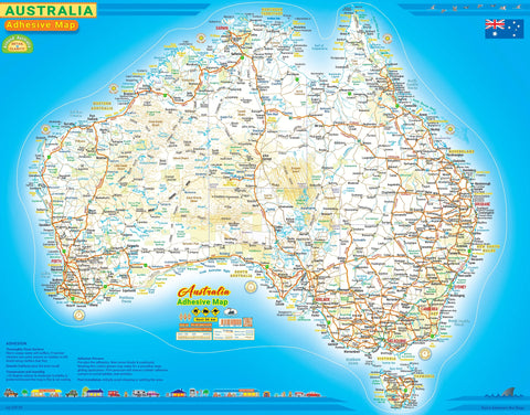 Australia Adhesive Map by Quality Publishing Australia