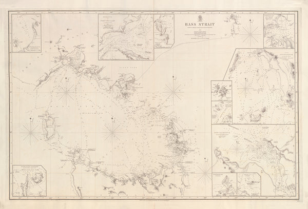 Australia — Bass Strait (1843) — HMS Beagle Survey — vintage historical map reproduction