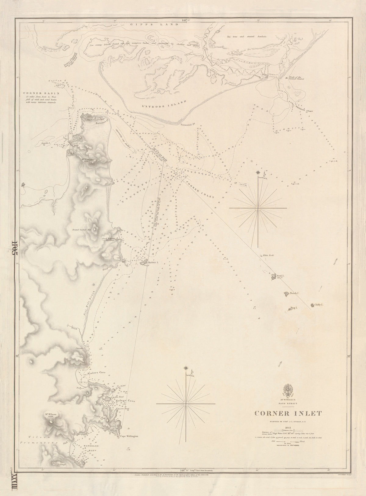 Australia — Bass Strait, Corner Inlet (1842) | Mapworld