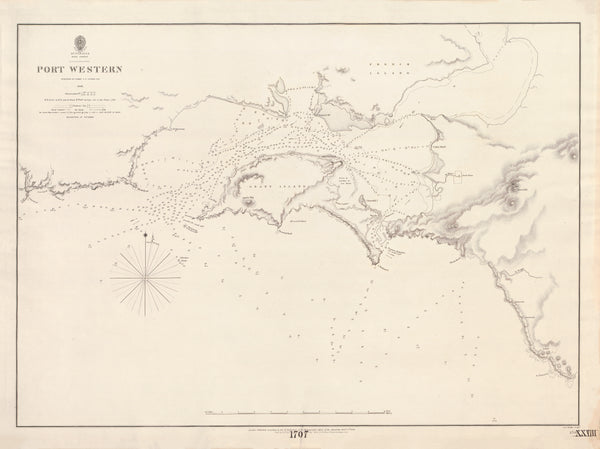 Australia — Bass Strait, Port Western (1843–1845) — vintage historical map reproduction