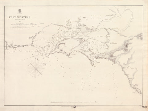 Australia — Bass Strait, Port Western (1843–1845) — vintage historical map reproduction