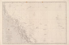 Australia — Coral Sea & Great Barrier Reefs to Torres Strait (1861) — vintage historical map reproduction