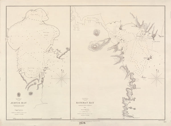 Australia - East Coast - Jervis Bay & Batemans Bay (1851–1853) wall map | Mapworld