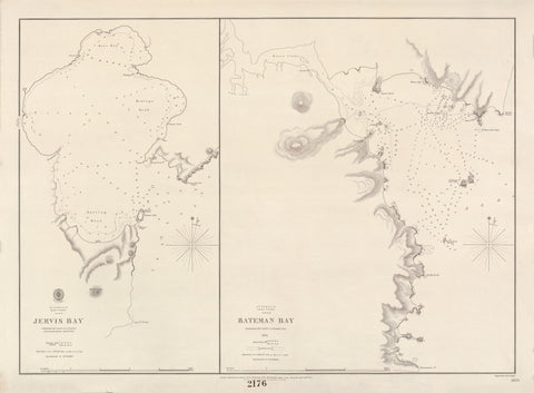 Australia - East Coast - Jervis Bay & Batemans Bay (1851–1853) wall map | Mapworld