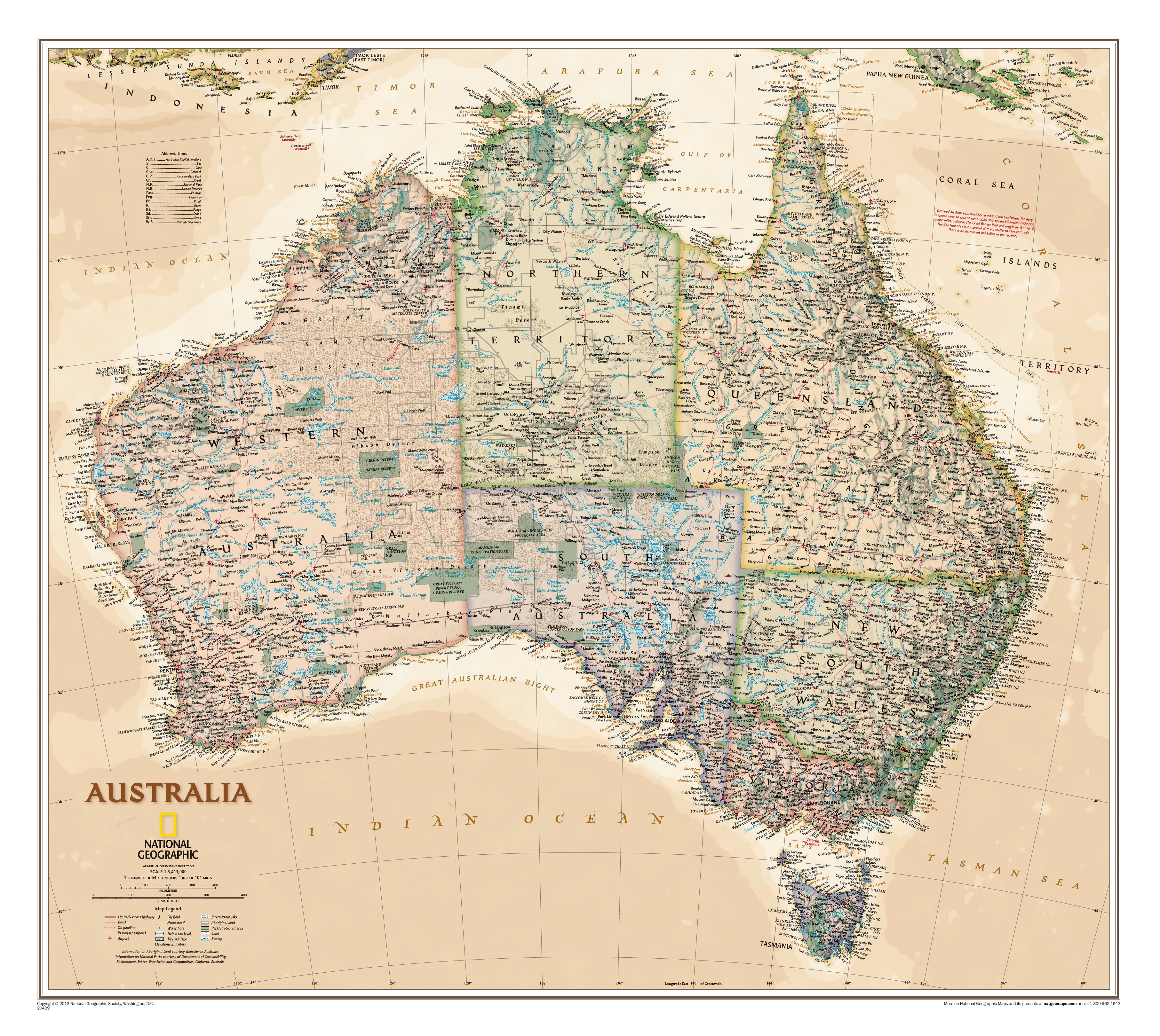 Rustic Map Australia Australia Executive (770mm) – National Geographic | Mapworld