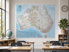 Australia Hema 1386 x 1216 mm Supermap Laminated Wall Map with FREE Map Dots