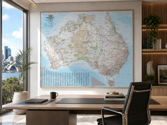 Australia Hema 1386 x 1216 mm Supermap Laminated Wall Map with FREE Map Dots