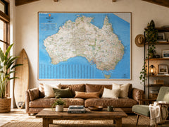 Australia Hema 1660 x 1455mm Mega Map Laminated Wall Map with FREE Map Dots