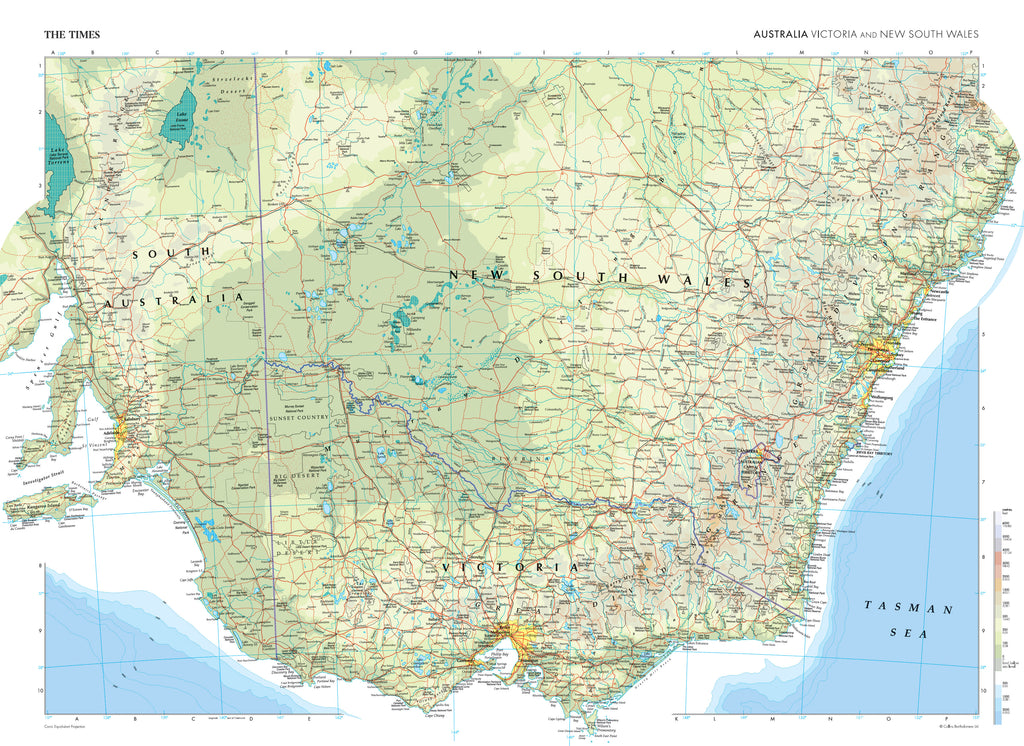 Australia NSW & Victoria Wall Map from The Times — free download