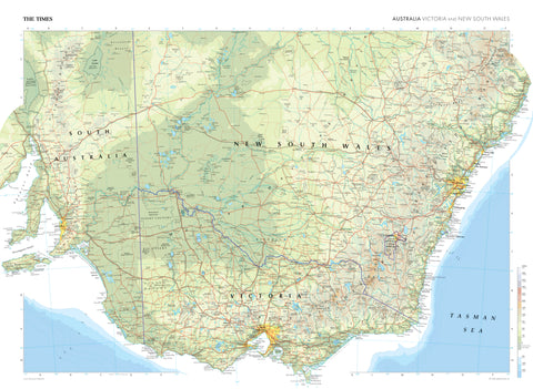 Australia NSW & Victoria Wall Map from The Times