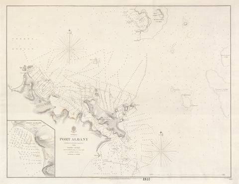 Australia — Port Albany (1848–1849) — vintage historical map reproduction