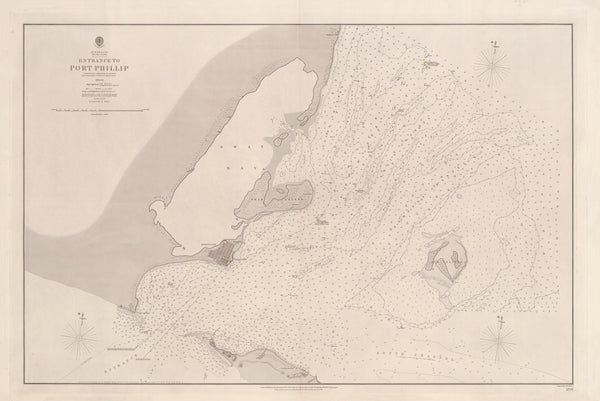 Australia — South Coast, Entrance to Port Phillip (1859–60) — vintage historical map reproduction