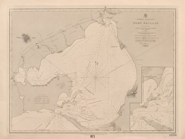 Australia — South Coast, Port Phillip (1836–1856) — vintage historical map reproduction