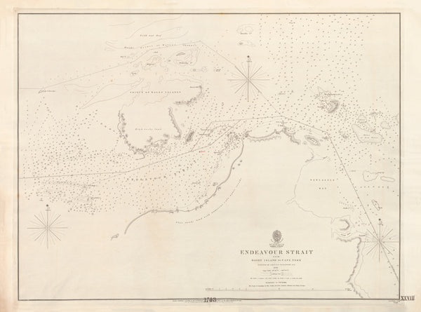 Australia — Torres Strait, Endeavour Strait from Booby Island to Cape York (1844) wall map | Mapworld