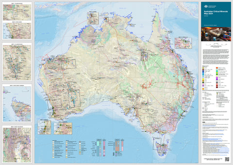 Australian Critical Minerals Wall Map 2024