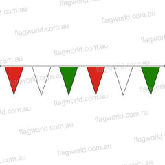 Pennant Bunting Italian (Green, White & Red) - Vinyl - 100m