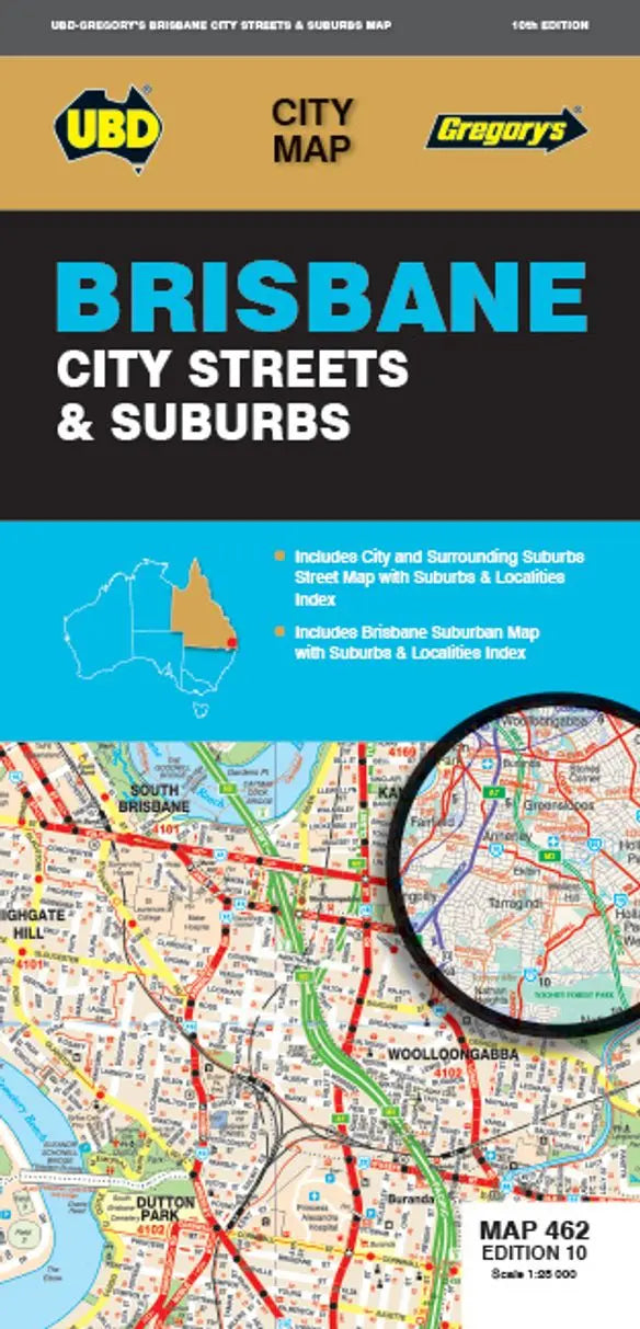 Brisbane City Streets & Suburbs 462 Map – UBD | Mapworld