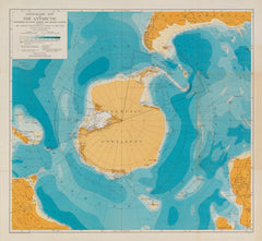 Bathymetric Wall Map of the Antarctic (Southern Atlantic, Indian, and Pacific Oceans) 1929