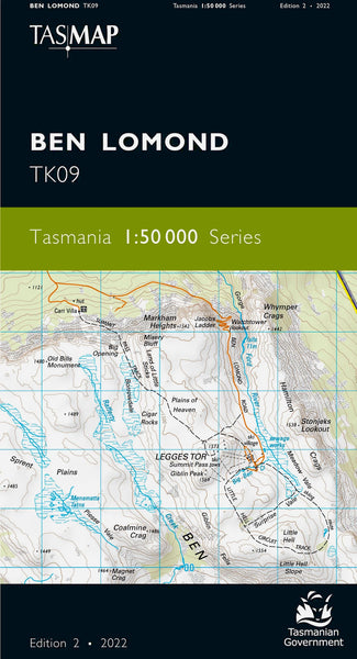 Ben Lomond 1:50,000 Topographic Map – Tasmania