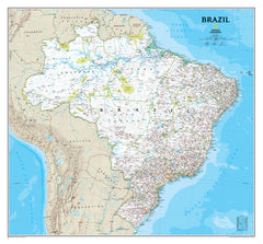 Brazil National Geographic 1040 x 965mm Wall Map