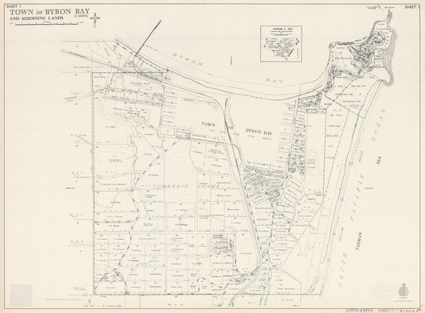 Byron Bay Historic Wall Map 1972