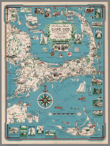 Cape Cod Pictorial Wall Map