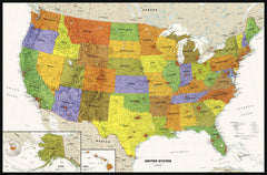 Contemporary USA Wall Map 1270 x 838mm