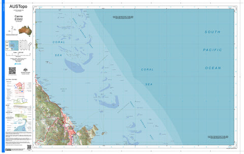 Cairns E5502 AUSTopo 1:250,000 Map