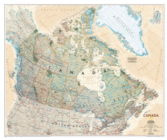 Canada Executive Antique Style National Geographic 965 x 813mm Wall Map