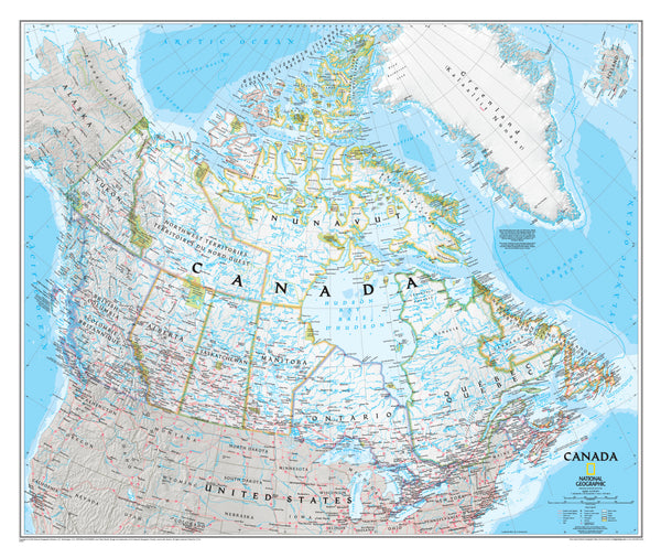Canada National Geographic 965 x 813mm Wall Map