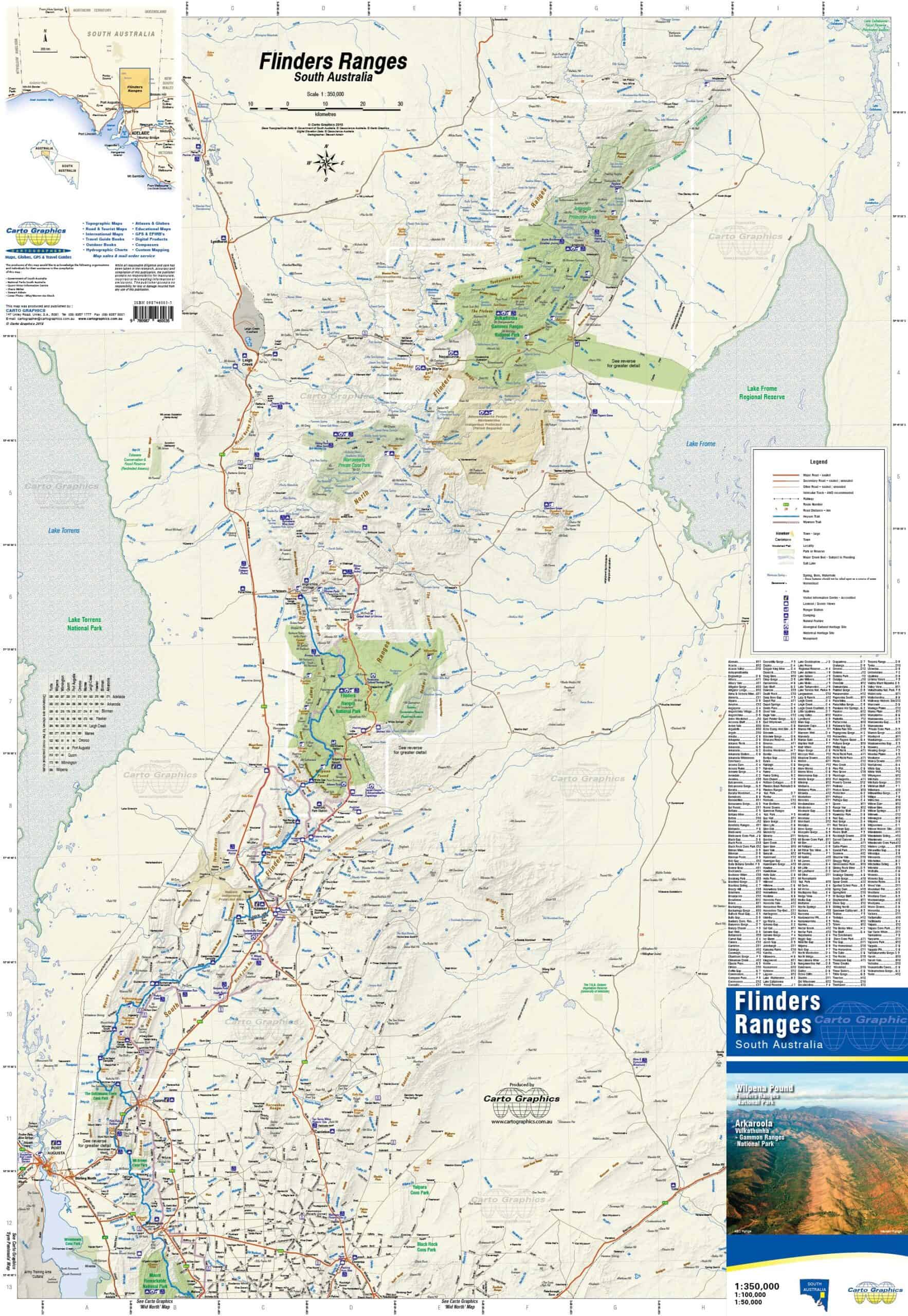 Attractions In Flinders Ranges Map.pdf Flinders Ranges Cartographics Map | Mapworld