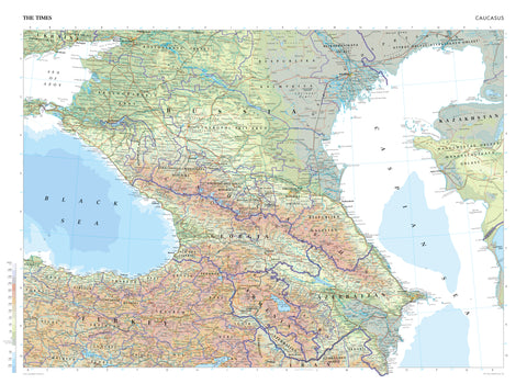 Map of Georgia with geographical features labeled