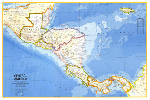 Central America Wall Map - Published 1973 – National Geographic | Mapworld