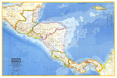 Central America Wall Map - Published 1973 by National Geographic