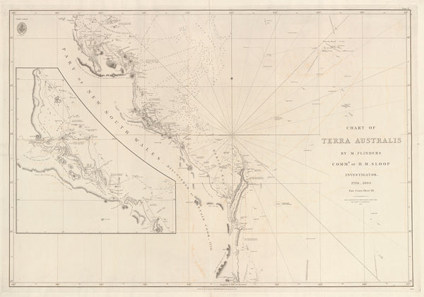 Chart of Terra Australis — Sheet III, East Coast (1802–1841) — vintage historical map reproduction
