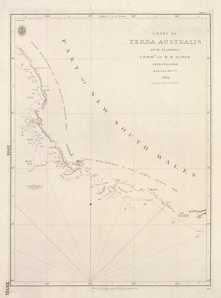 Chart of Terra Australis — Sheet IV, South Coast (1802–1843)