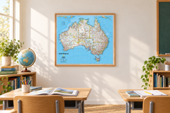 Australia National Geographic 770 x 689mm Wall Map