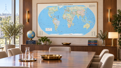 World Equal Earth Wall Map — Africa-Centred